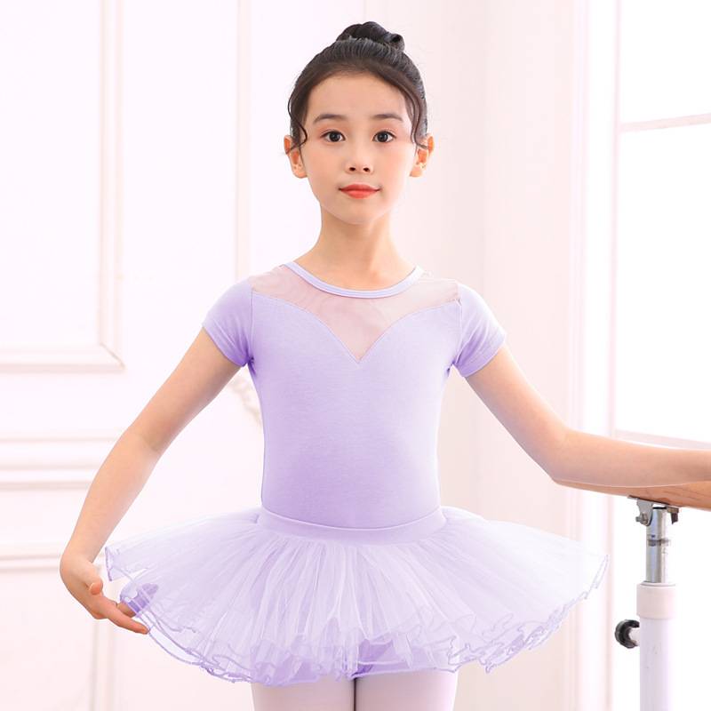 Light purple short sleeves + half skirts